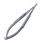 Barraquer Needle Holder, Curved, Delicate 6mm Jaws, Without Lock, Round Knurled Handle, Dull Finish, Overall Length 5-1/4" (133mm) 